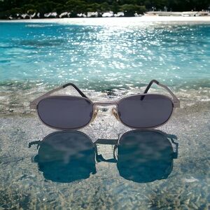 Hipster Small Oval Sunglasses Silver Frame with Gray Lenses